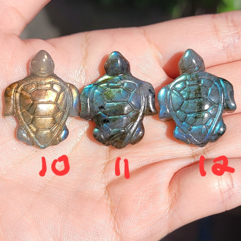 NEW 1" x 1.16" LABRADORITE TURTLE